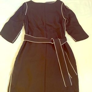 Boden Black Dress with Cream Piping, Size 10R